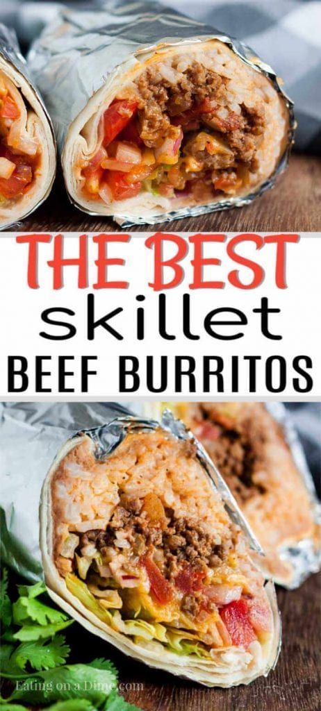 Healthy Beef Burritos, Beef And Rice Burrito Recipe, Restaurant Style Ground Beef, Burrito Recipe Beef, Ground Beef Burrito Recipe, Rice Burrito Recipe, Good Burrito Recipe, Ground Beef Burritos, Easy Burritos