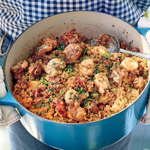 Creole Seafood Jambalaya | MyRecipes.com "My family has been making a version of this dish for generations."--chef John Besh Seafood Jambalaya Recipe, Seafood Jambalaya, Sausage Jambalaya Recipe, Sausage Jambalaya, Cajun Creole Recipes, Jambalaya Recipe, One Dish Dinners, Creole Recipes, Think Food