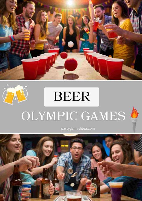 Welcome participants to the exciting Beer Olympic Games, combines friendly competition with joy of sharing good times over cold beverages. Drinking Competition Games, Team Drinking Games Party Ideas, Fun Olympic Games For Adults, Beer Olympics Games Ideas Summer, Drinking Olympics Games, Drunk Olympics Games, Beer Olympics Team Themes, Adult Olympic Party Games, Party Drinking Games For Adults