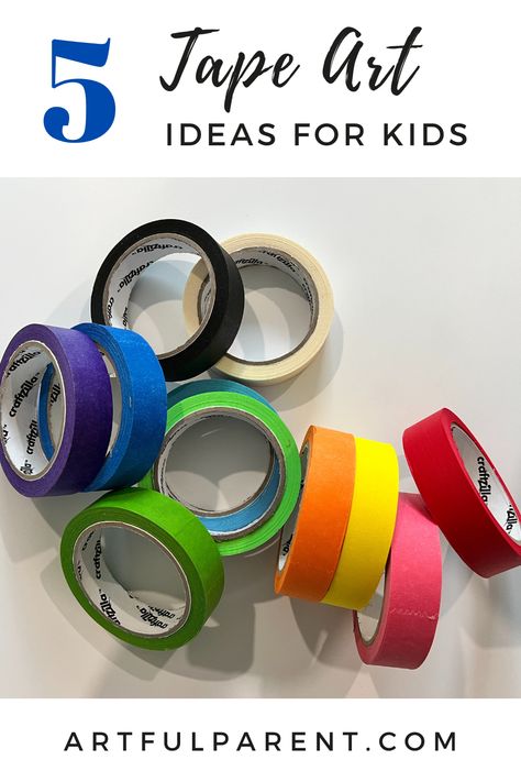 Tape art is a fun and easy art activity for kids of all ages. And did we mention it’s low mess?! Here are our five favorite tape art ideas! tape art | tape art ideas | tape art for kids | tape art for children | easy art ideas #tapeart #kidsart Tape Art For Kids, Colored Masking Tape Activities, Painters Tape Activities For Kids, Tape Art Ideas, Toddler Tape Activity, Masking Tape Paintings, Painters Tape Toddler Activities, How To Use Masking Tape In Painting, Easy Art Ideas