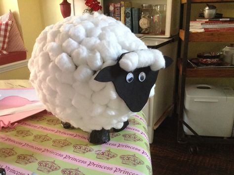 Paper mâché balloon sheep! Love this guy! He is very fuzzy! Baaaaaa!! Sheep Valentine Box Ideas, Paper Mache Sheep, Paper Mache Balloon, Sheep Template, To The Infinity And Beyond, Best Outdoor Toys, Sheep Crafts, Pastor Appreciation, Paper Party Decorations