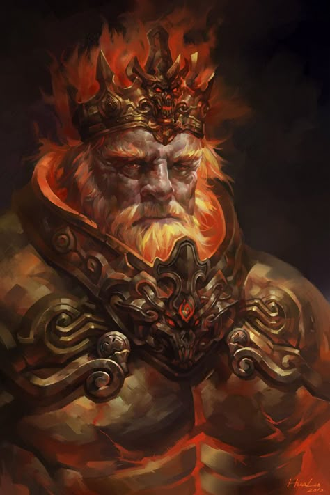 Empior of Fire, Hua Lu on ArtStation at https://www.artstation.com/artwork/Q3qr Fire Giants, Creature Fantasy, Norse Myth, Heroic Fantasy, 다크 판타지, Male Character, Arte Fantasy, Norse Mythology, Art Sketch