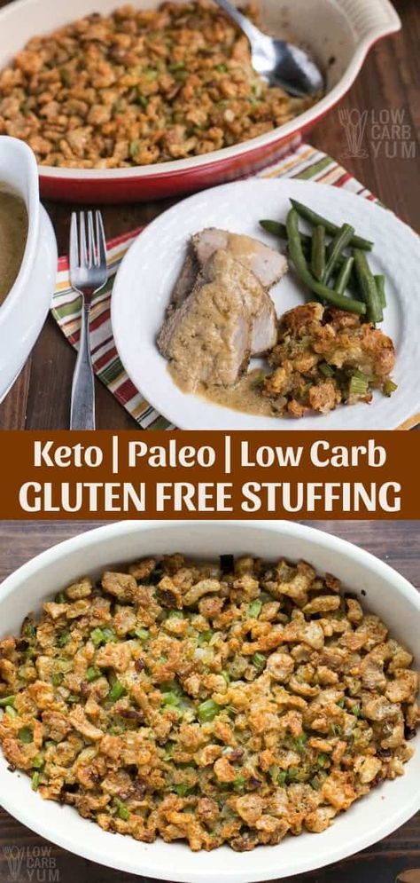 Paleo Stuffing Recipes, Keto Turkey Stuffing, Low Carb Stuffing Recipes, Keto Thanksgiving Stuffing, Paleo Stuffing Thanksgiving, Low Carb Stuffing Thanksgiving, Keto Dressing Thanksgiving, Keto Thanksgiving Recipes Sides, Keto Stuffing Thanksgiving Low Carb