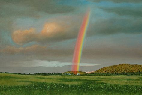 My Property, Rainbow Painting, Modern Oil Painting, Oil Pastel Art, Painting Media, Winter Painting, Realistic Paintings, Paintings I Love, Sky Art