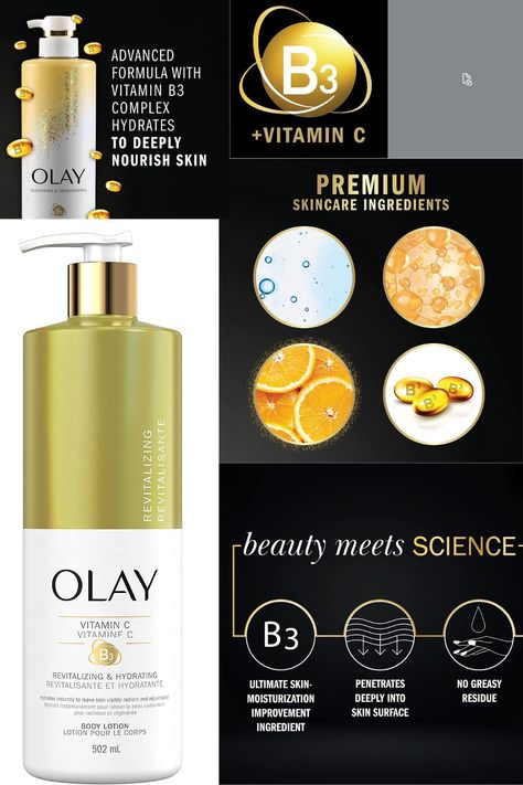 Olay Revitalizing & Hydrating Hand and Body Lotion with Vitamin C & Vitamin B3, 502 mL

Style:Hand and Body Lotion with Vit C& Vitamin B3, 502 mL Olay Vitamin C Body Lotion, White And Gold Packaging, Olay Cream, Olay Products, Skincare Business, Gold Packaging, Pampering Routine, Vitamin B3, Care Hair