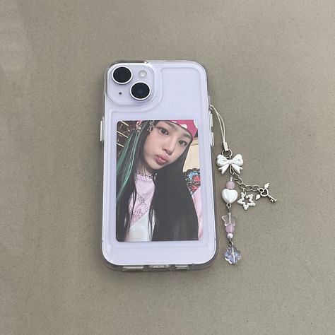 Minji Photocard, Mint Phone Case, Samsung Gadgets, Y2k Phone Case, Clear Phone Case Design, Future Iphone, Kpop Phone Cases, Purple Cases, Phone Case Purple