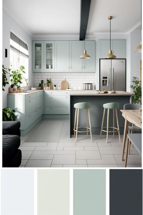 Kitchen idea with color palette Modern Kitchen Color Palette, Two Colour Kitchen Units, Colour Palette For Kitchen, Kitchen Pallet Ideas Colour Palettes, Kitchen Colour Palettes, Kitchen Mood Board Colour Palettes, Kitchen Color Palette Ideas, Kitchen Color Pallet, Kitchen Color Palette