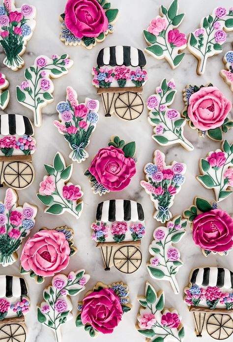 Boho Floral Cookies Decorated, Floral Cookies Decorated, Royal Icing Cookies Designs, Floral Sugar Cookies, Bouquet Cookies, Fondant Biscuits, Flower Cookies Bouquet, Fancy Sugar Cookies, Royal Icing Sugar Cookies