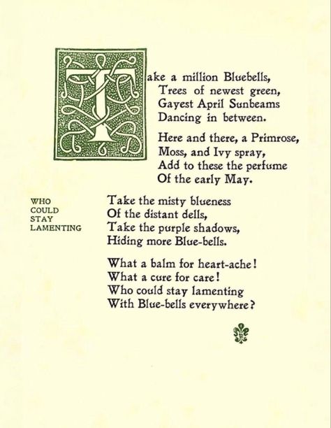 Minnie Aumonier’s poem, ‘Who Could Stay Lamenting’, from her first book, ‘Gardens in Sun and Shade’ (1920), p. 14. May Poem, May Poems, Garden Poems, Spring Poem, Garden Sun Shade, Chalkboard Drawings, Birthday Poems, Quote Artwork, Wood Ideas