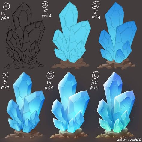 Working on new tutorials. What kind of tutorial would you like to see next? #art #drawing #digitalart #photoshop #instaart… Draw Crystals, How To Paint Digitally, Mitch Leeuwe, Crystal Drawing, 수채화 그림, Coloring Tutorial, Digital Painting Tutorials, Crystal Art, Painting Class