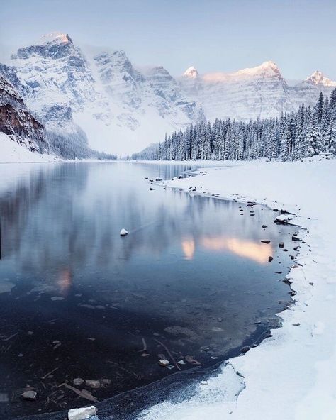 Snowy Sunrise, Ruby Dixon, Mountain Aesthetic, Winter Lake, Banff Alberta, Moraine Lake, Winter Mountain, Nairobi Kenya, Frozen Lake