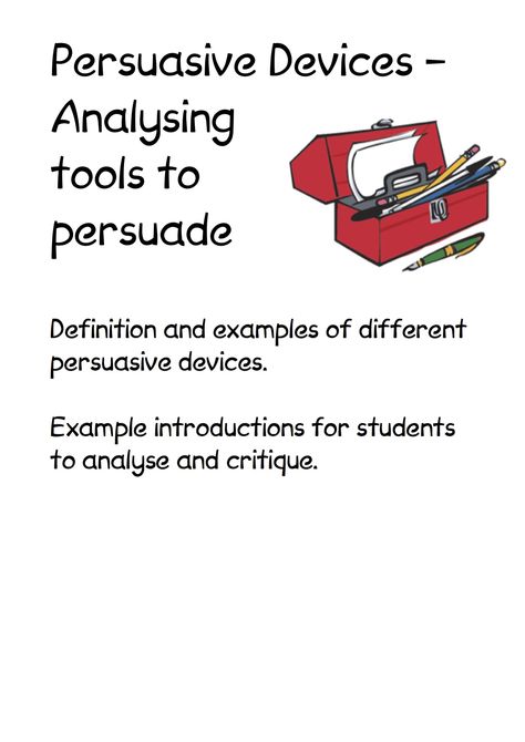 This set includes a chart which explains ten different persuasive devices.  It also includes a set of example introductions for students to analyse and identify the devices.  They could be cut up and used as a matching activity or as discussion points. Some introductions contain more than one device.  We also ranked the introductions according to which we thought was most persuasive and why which lead to some interesting ideas and a great formative assessment of students' understanding of using Persuasive Devices, Visible Learning, Year 5, Persuasive Writing, Formative Assessment, Matching Activity, Interesting Ideas, Writing Resources, Cut Up