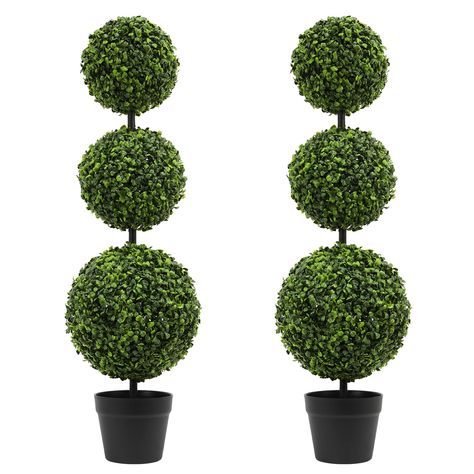 PRICES MAY VARY. LUWENER Product Size: Product size: The LUWENER artificial three ball boxwood is potted with a height of 35in/3ft/90cm. This three box boxwood topiary consists of three boxwood balls and has a black bottom pot with a height of 15cm and a width of 16cm. Our boxwood potted leaves are lifelike and exit in craft, making it a good choice for indoor and outdoor decoration Easy and convenient care: Do you not have much time to maintain potted plants? This three ball boxwood potted plan Modern Topiary Front Door, Lighted Topiaries Front Door, Front Door Topiary Winter, Diy Boxwood Topiary Balls, Diy Faux Boxwood Topiary Ball, Packers Cake, Faux Topiary, Boxwood Tree, Front Door Plants