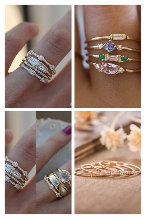 4 pcs/set Geometric Gold Color Combination Round Zircon Crystal Rings Set for Women Engagement Party Wedding Rings Hand Jewelry Ring Goals, Wedding Ring Hand, Rings Set For Women, Rings Hand, Gold Color Combination, Ring Wire, Expensive Jewelry Luxury, Right Hand Rings, Engagement Party Wedding