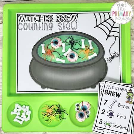 learn to count as you make witches brew with this fun halloween printable for kids. Witch Stew, Make Witches, Halloween Activities For Preschool, Halloween Stations, Halloween Counting, Halloween Activities Preschool, Halloween Centers, Free Halloween Printables, Prek Activities