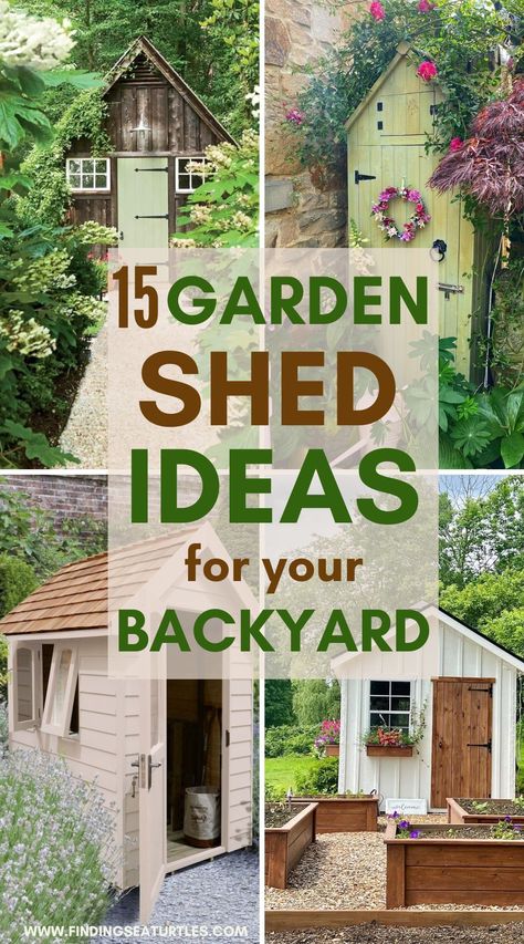 15 Garden Shed Ideas for your Backyard #GardenShed #Storage #OutdoorShed Shed Exterior Ideas, Sheds Ideas Backyard, Stone Entryway, Garden Shed Ideas, Shed Landscaping, Shed Ideas, Large Sheds, Plastic Sheds, Shed Plan