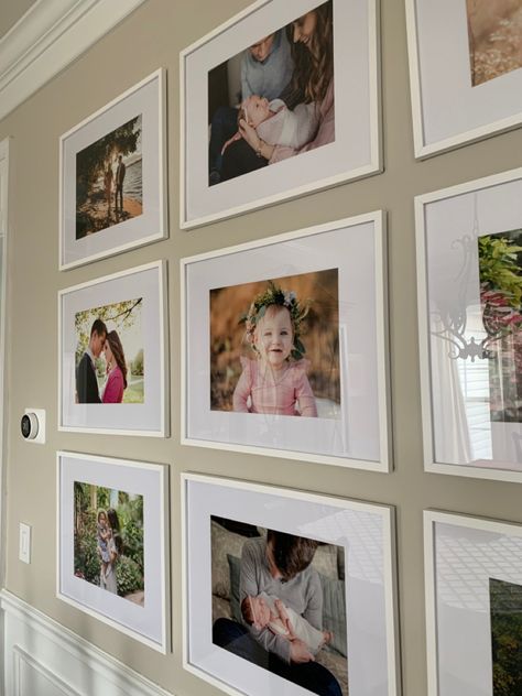 A third close up of our dining room gallery Photo Wall Display, Photo Decor, Decorating Inspiration, Wall Display, Picture Wall, Family Portraits, Decor Inspiration, Family Photos, Family Room