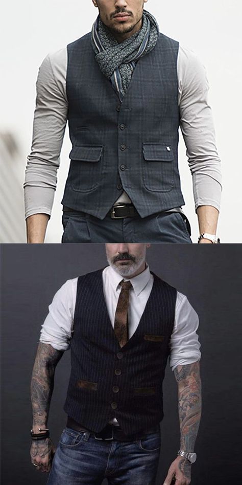 Men Vest Outfits, Vest Outfits Men, Mens Vest Fashion, Fall Vest, Smart Casual Outfit, Casual Vest, Men Style Tips, Vest Outfits, Mens Winter Fashion