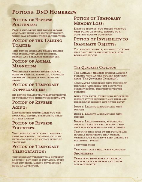 Dnd Potion Recipes, Potion Ideas Dnd, Dnd Potion Ingredients, Dnd Potions Homebrew, 5e Potions, Witcher Dnd, Dnd Vampire, Dnd Potions, Potion Ideas