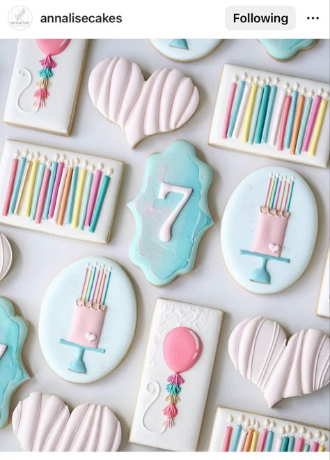 Birthday Cookies Decorated, Birthday Candle Cookies, Candle Sugar Cookies, Celebration Cookies, No Bake Sugar Cookies, Happy Birthday Cookie, Cookies Birthday, Royal Iced Cookies, Birthday Cookie