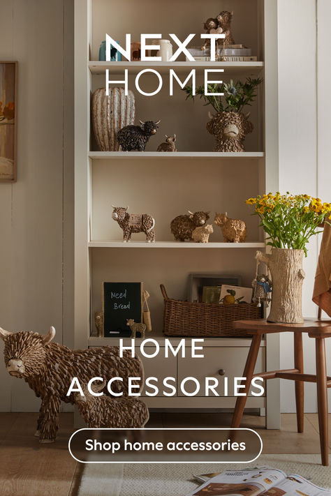 Make your home feel completely your own by adding trending touches to every room. Clever storage keeps everything organised, decorative accessories add a dash of personality, and pick a candle or home fragrance for instant cosy ambience. Order now for delivery direct to your door.* (*T&Cs apply.) Cute Bookshelves, Statement Wall Art, Uk Homes, Statement Wall, Next Home, Clever Storage, Phase 2, Living Room Inspo, Accessories Home