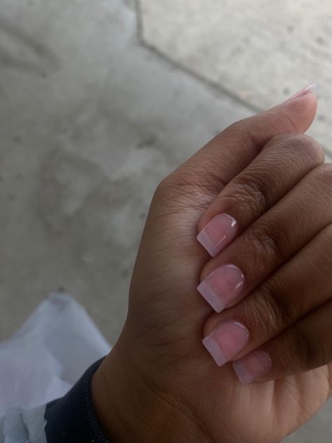 Clear Natural Nails With Design, Clear Overlay Nails, Short Professional Nails, Natural Square Nails, Pink Clear Nails, Drippy Nails, Natural Nails Manicure, Overlay Nails, Clear Acrylic Nails