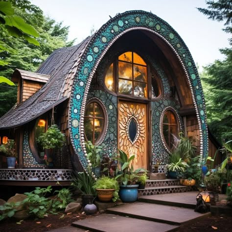 Boho Exterior, Luxury Tree Houses, Storybook House, Storybook Homes, Earthship Home, Boho Lifestyle, Hippie Lifestyle, Dome Home, Hippie Homes