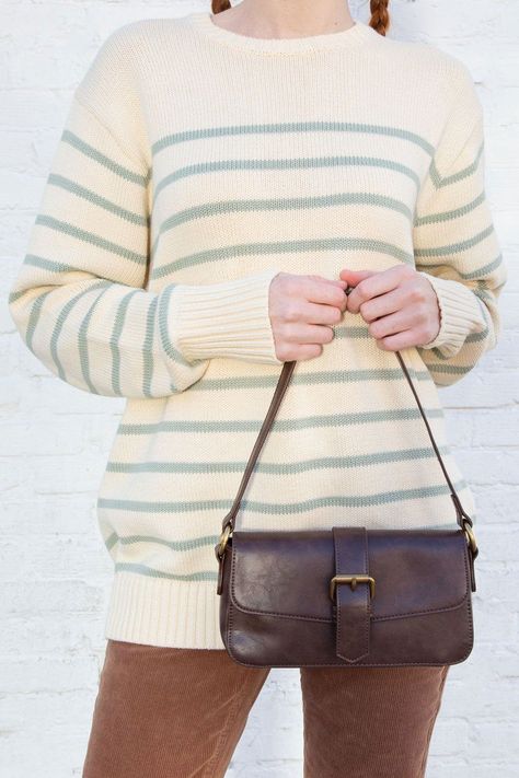 Buckle Bags, Brown Shoulder Bag, Tomboy Fashion, Small Bag, Brandy Melville, Brandy, Final Sale, Zip Pockets, Shoulder Strap