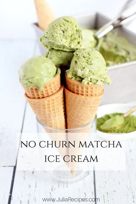 Sorbets Recipes, Banana Ice Cream Recipes, Fall Of The Bone Ribs, Matcha Cheesecake Recipe, Matcha Ice Cream Recipe, Matcha Dessert Recipes, Matcha Roll Cake, Japanese Mochi, Waffle Cone Recipe