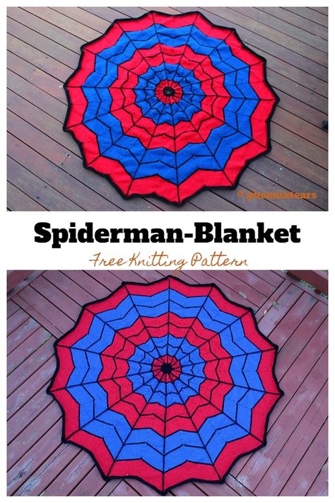 Spiderman Blanket Free Knitting Pattern - Knitting Pattern Crochet Blanket Spiderman, Spiderman Blanket Crochet Free Pattern, Spiderman Knitting Pattern Free, Crochet Spiderman Blanket, Spiderman Crochet Blanket, Spiderman Crochet Pattern Free, Marvel Crochet, Spiderman Blanket, Superhero Blanket