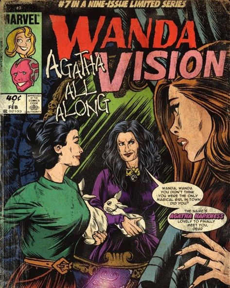 Vintage Marvel Posters, Marvel Retro, Marvel Comics Vintage, Comic Poster, Wanda Vision, Scarlet Witch Marvel, Marvel Posters, Marvel Comics Wallpaper, Wanda And Vision