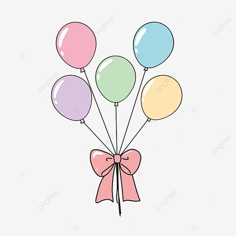 Cute Ballons Drawings, Drawing Of Balloons, Cute Balloons Drawing, Birthday Ballon Drawing, Cartoon Balloons Drawing, Cute Balloon Drawing, Drawings For Birthdays, Birthday Balloon Drawing, Ballon Drawings