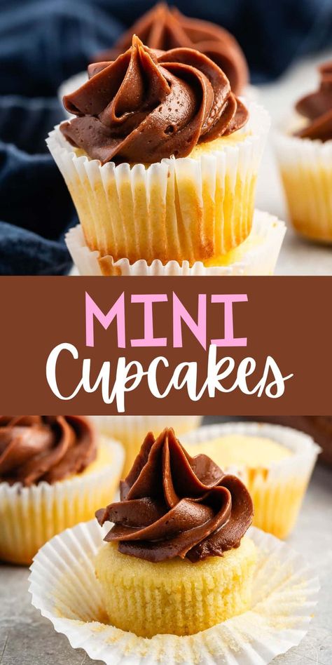 Quick And Easy Cupcake Recipes, Mini Cupcake Recipe, Classic Cupcake Recipe, Mini Cupcake Recipes, Mini Chocolate Cupcakes, Perfect Cupcake Recipe, Bite Size Cupcakes, Cupcakes From Scratch, Mini Cupcake Pan