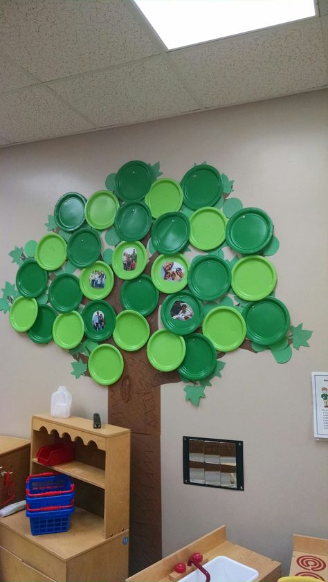 Garden Theme Classroom, Classroom Tree, Jungle Theme Classroom, Family Tree Project, Preschool Classroom Decor, Toddler Classroom, Hand Crafts For Kids, Wood Projects Diy, Diy Classroom