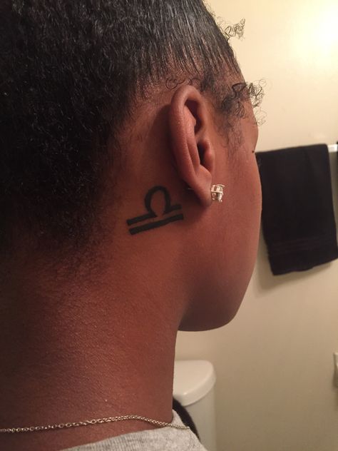 Zodiac libra symbol tattoo Libra Scale Tattoo Black Women, Libra Tattoos Black Women, Libra Neck Tattoos Women, Libra Ear Tattoo, Libra Tattoo Black Woman, Libra Sign Tattoos Women, Libra Neck Tattoo, Libra Scale Tattoo Women, Libra Scales Tattoo