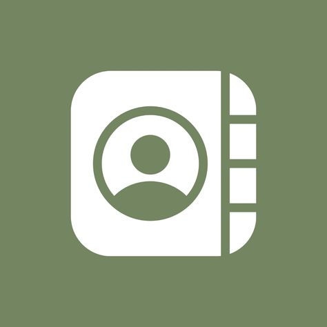 Green App Icon Contacts, Sage Green Contacts Icon, Contacts App Icon Aesthetic, Green Contacts Icon, Sage Icons, Contacts App Icon, Contacts Icon, Ipad Aesthetics, Ipad Setup