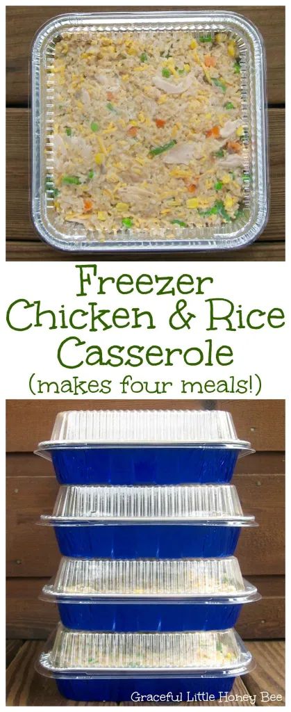 Freezer Chicken And Rice, Freeze Chicken, Chicken Rice Casserole Recipes, Freezer Meal Recipes, Freezer Dinners, Chicken And Rice Casserole, Easy Chicken And Rice, Freezer Friendly Meals, Chicken Rice Casserole