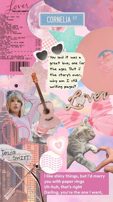 Aesthetic Taylor Swift, Lover Aesthetic, Taylor Lyrics, Wallpaper Collage, Taylor Swift Concert, Taylor Swift Wallpaper, Taylor Swift Album, Taylor Swift Lyrics, Music Wallpaper