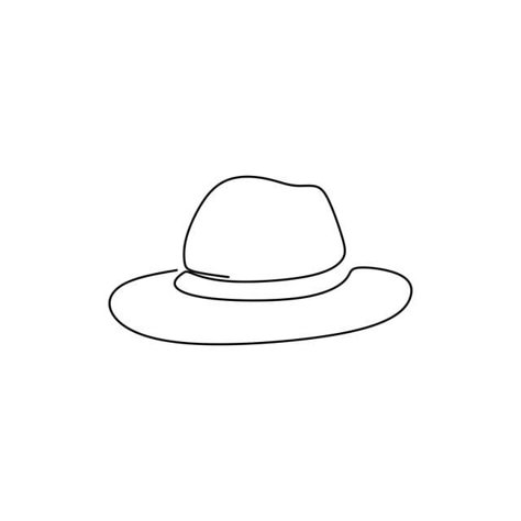 Fedora Hat Tattoo, Hat Outline Tattoo, Fedora Tattoo, Sombrero Tattoo, Hat Tattoo Ideas, Hat Logo Design, Hats Drawing, Bucket Drawing, Cuban Hat