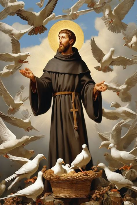 Saint Francis Of Assisi Art, Saint Francis Of Assisi, Revelation 10, St Francis Assisi, Catholic Wallpaper, Lives Of The Saints, Sao Francisco, Religious Pictures, Angel Images