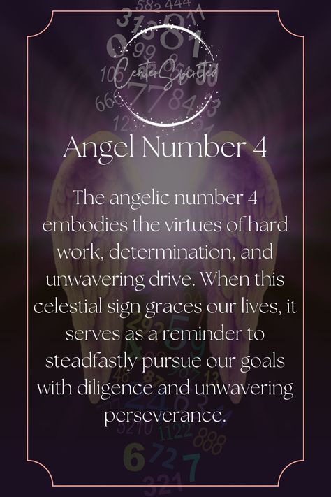 This post explores what it means when you frequently see this angel number 4, how to interpret it, why it's important for your growth, and more. https://centerspirited.com/angel-numbers/4/ 4 Angel Number Meaning, 4 Angel Number, Number 4 Meaning, Angel Number 4, What Are Angel Numbers, Repeating Numbers, Be Patience, Angel Number Meanings, Jewish Culture