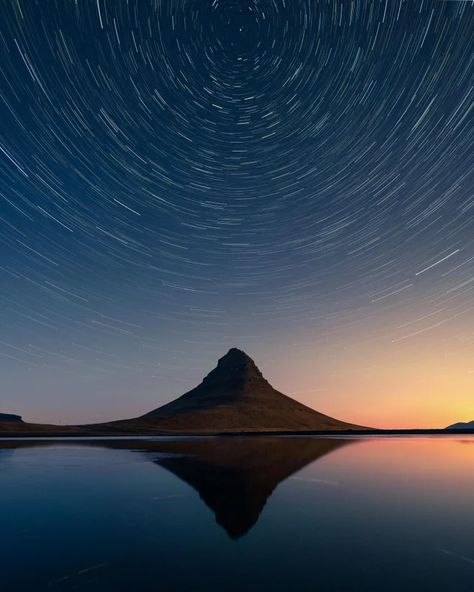 Star Trail Photography, Kirkjufell Iceland, Kirkjufell Mountain, Poem Aesthetic, Light Trail Photography, Trail Photography, Photography Elements, Landscape Reference, Amazing Landscapes