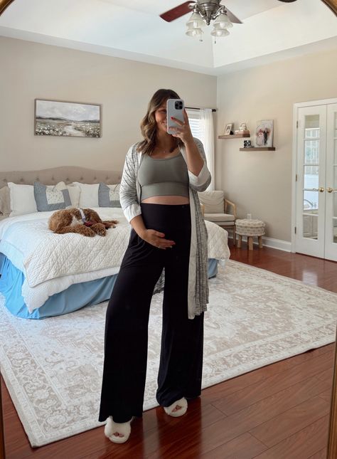 Bamboo Wide Leg Maternity & … curated on LTK Wide Leg Maternity Outfit, Pregnancy Fashion Fall, Wide Leg Pants Outfit, Fashion Layout, Maternity Outfits, Mom Fashion, Pregnancy Looks, Pregnancy Outfits, Baby Time