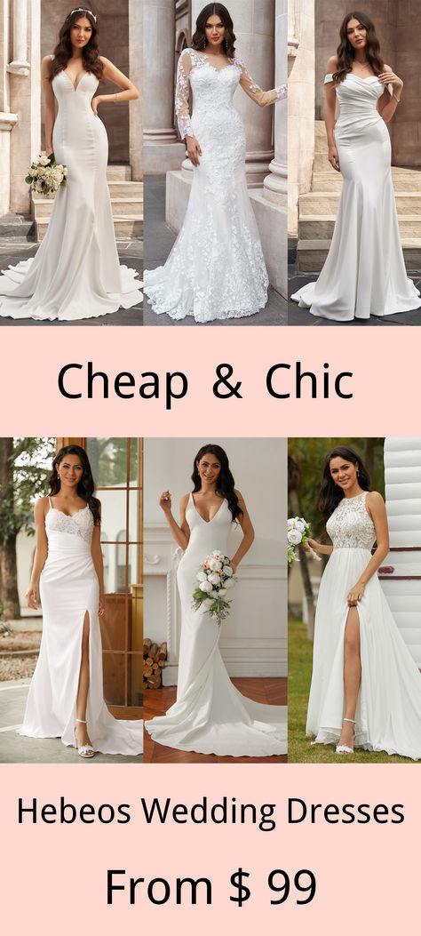 Discover a wide variety of exquisite, stylish wedding dresses to fit any body shape and any budget. Cheap Elegant Wedding Dresses, Simple And Cheap Wedding Dresses, Wedding Dress Ideas For Short Women, Wedding Dress Under $250, Unorthodox Wedding Dress, Low Budget Wedding Dress, Davids Bridal Wedding Dresses Under $500, Simple Cheap Wedding Dress, Sheeth Wedding Dress