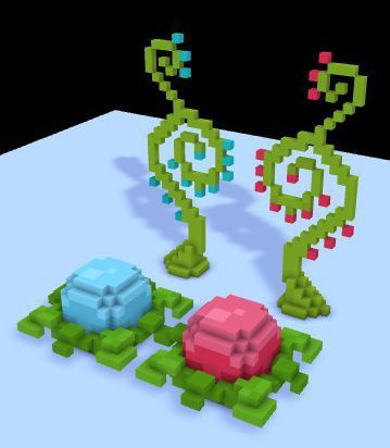 Minecraft Flower Design, Minecraft Lotus Flower Build, Minecraft Custom Flowers, Minecraft Fantasy Builds Mushroom, Minecraft Memorial Ideas, Big Minecraft Flowers, Giant Flower Minecraft, Butterfly Minecraft Build, Minecraft Spring Build