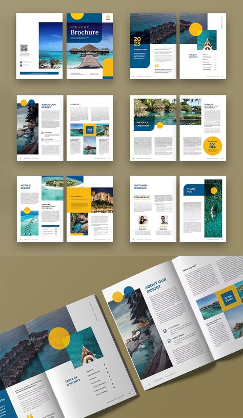 Hotel & Resort Brochure Template InDesign. 12 Custom Pages Travel Catalogue Design, Resort Brochure Design, Hotel Brochure Design, Event Booklet, Tourism Magazine, Booklet Design Layout, Travel Brochure Design, Magazine Design Cover, Brochure Design Layouts