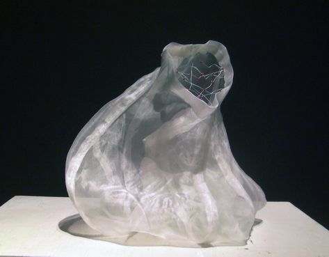 Organza Sculpture, Silk Sculpture, Silver Veil, Fabric Installation, Invisible Cities, Textile Sculpture, Textiles Techniques, Diagram Architecture, Thread Embroidery