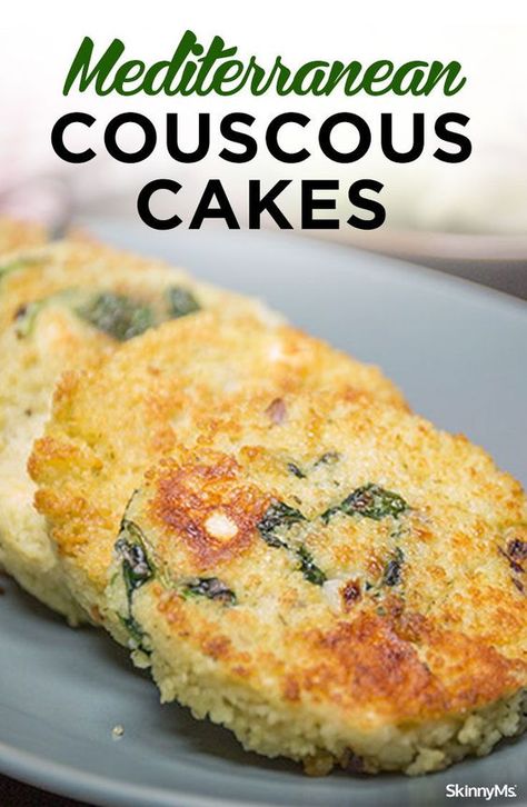 Healthy Couscous Recipes Dinners, Breakfast Couscous Recipes, Mediterranean Diet Cake Recipes, Mediterranean Diet Couscous Recipes, Vegetarian Couscous Recipes, Couscous Fritters, Recipes With Couscous, Mediterranean Drinks, Couscous Cakes