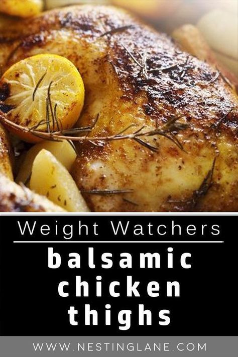 Easy Dinner Keto, Balsamic Chicken Thighs, Skillet Chicken Thighs, Low Fat Dinner Recipes, Weight Watchers Meals Dinner, Lemon Chicken Thighs, Low Fat Chicken, Marinated Chicken Thighs, Chicken Thighs Recipes