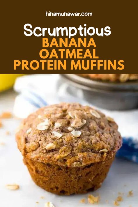 Banana Oatmeal Protein Muffins Banana Muffins With Protein, Banana Oat Muffin Cups, Muffins Using Protein Powder, Oatmeal Muffins Protein, Cinnamon Sugar Protein Muffins, Protein Muffins Breakfast, High Protein Banana Oat Muffins, Protein Banana Baked Oatmeal, Protein Muffins Oats